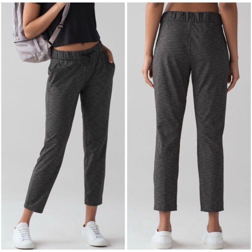 Lululemon On The Fly Pant 28" Heathered Black Gray Full-On® Luxtreme. Sz 2 - Picture 1 of 13